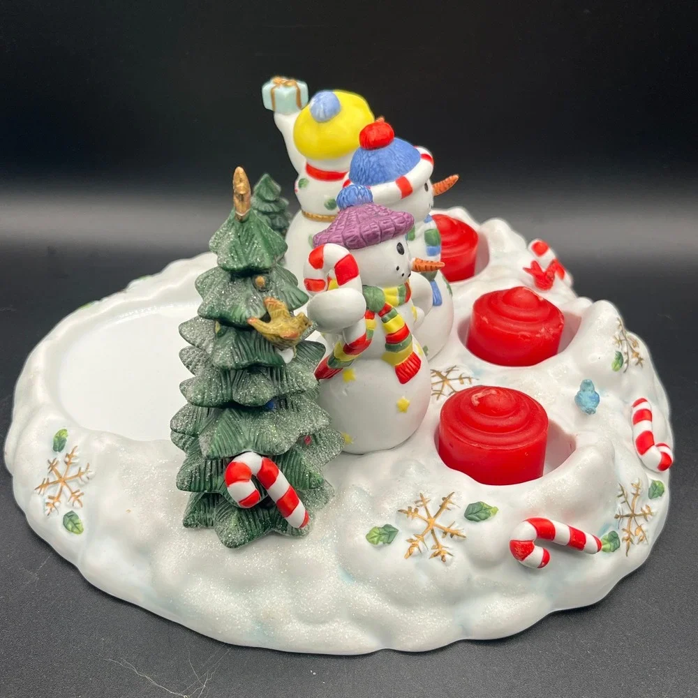Partylite Snowbell Candle Holder P7650 Christmas Snowmen Retired 10